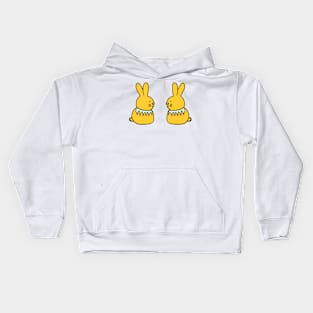 Yellow Bunny Rabbit Duo Kids Hoodie